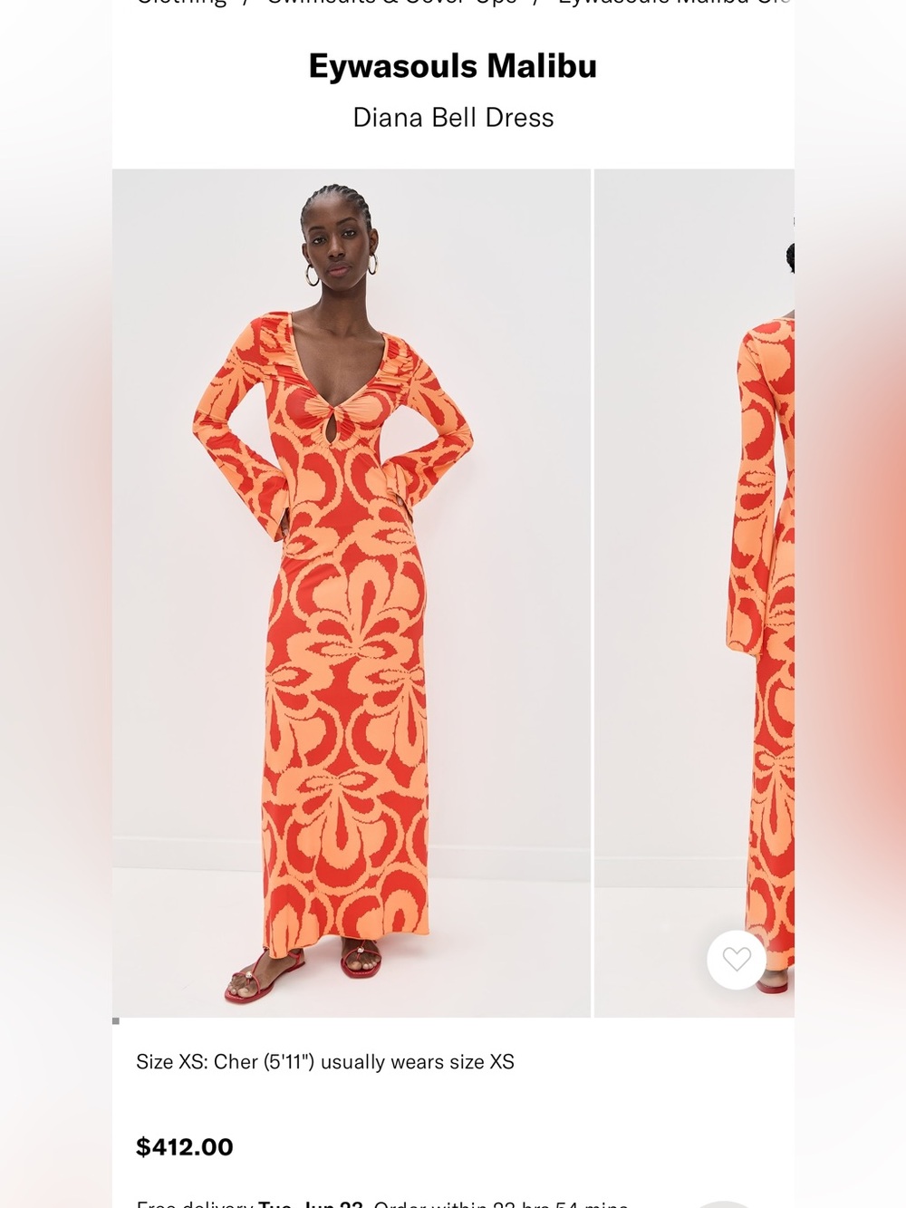 REVOLVE Orange and Coral Floral Maxi Dress